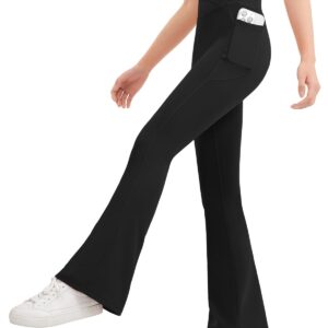 JOCMIC Girls Flare Leggings Kids Bell Bottom High Waisted Dance Yoga Flared Pants