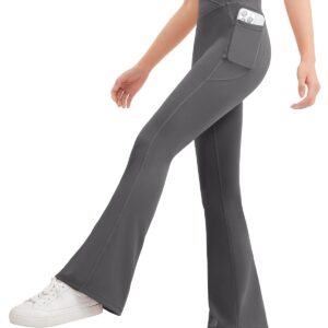 JOCMIC Girls Flare Leggings Kids Bell Bottom High Waisted Dance Yoga Flared Pants