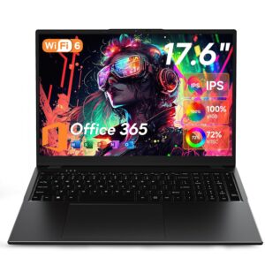 jumper 17.6 Inch Laptop, 4-Core N95 Processor, 16GB DDR5 RAM 640GB SSD, Windows 11 Laptops Computer with 100% sRGB IPS FHD Display, Office 365, Backlit Keyboard, WiFi 6, BT5.2,...
