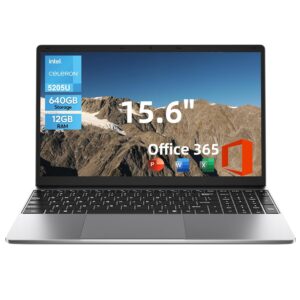 jumper Laptop, 12GB RAM 640GB ROM, Office 365-1 Year 5205U Processor, 15.6 Inch Computer, FHD IPS Screen, 38Wh Battery, 2 Stereo Speakers, USB3.0 * 2, HDMI.