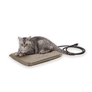 K&H Pet Products Lectro-Soft Orthopedic Outdoor Heated Cat Bed for Outdoor Cat Houses, Safety Listed Automatic Warming Pad, Soft and Flexible, Waterproof, Washable Cover - Small...