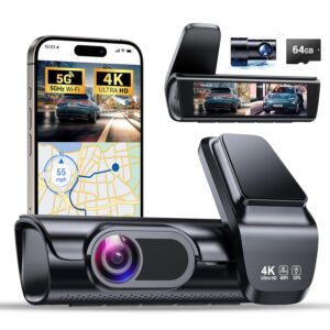 K600 4k Dash Cam Front and Rear, 3.59" IPS Screen, Built-in GPS 5G WiFi Dash Camera for Cars with App, UHD 2160P Night Vision Free 64G SD Card, 170ยฐ Wide Angle, HDR, 24H Parking...