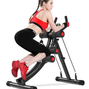 KESHWELL Ab Machine,Abs Workout Equipment for Home Gym,Whole Body Workout Waist Trainer for Women,Adjustable Abdominal Cruncher,Foldable Core Abs Exercise Machine with...