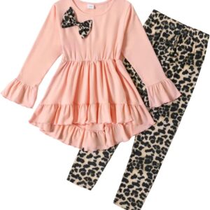 Kid Girl Clothes Ruffle Sleeve Top Floral Allover Pants 3-9 Years Fall Outfit Set