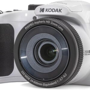 KODAK PIXPRO AZ255-WH 16MP Digital Camera 25X Optical Zoom 24mm Wide Angle Lens Optical Image Stabilization 1080P Full HD Video 3" LCD Vlogging Camera (White)