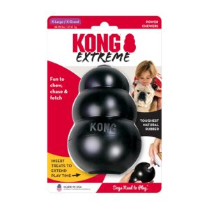 KONG Extreme Dog Toy - Fetch & Chew Toy - Treat-Filling Capabilities & Erratic Bounce for Extended Play Time Most Durable Natural Rubber Material - for Power Chewers - for Large...