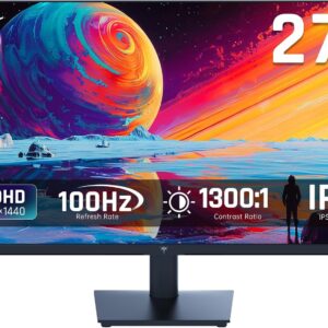 KTC 27 Inch QHD(2560 * 1440) 100Hz Computer Monitor - IPS Panel, Anti-Blue Light Screen, 100% High Color Gamut, 123% sRGB, Support FreeSync and GSync, PC Monitor for Casual...