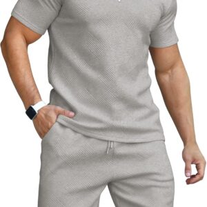 KUYIGO Men's Polo Shirt and Shorts Set Summer Outfits Fashion Casual Short Sleeve Suit for Men 2 Piece Tracksuit