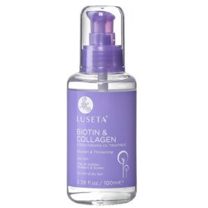 L LUSETA Biotin Hair Growth Serum with Collagen, Hair Oil for Thin and Damage Hair Growth Oil, Biotin growth serum for Frizzy & Damaged hair, Thickening and Healthier Scalp for...