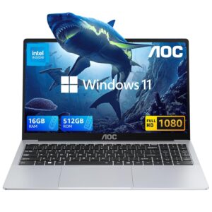 Laptop, 15.6-inch Laptop, 2025 Laptop Computer, 16GB RAM 512GB NVMe SSD, Intel N150 Processor(Up to 3.6GHz), Windows 11 Pro, 1080 FHD Display for Business & Students, 5000Mah...