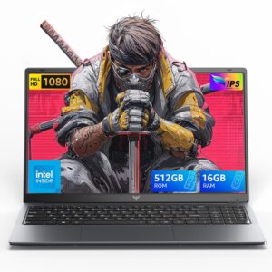 Laptop, 15.6" Laptop Computer, Intel Quad-Core Processor Windows 11 Laptop, 16GB DDR4 512GB SSD, Up to 2TB,180° Open Angle, Metal Shell, WiFi, USB3.2, Type C