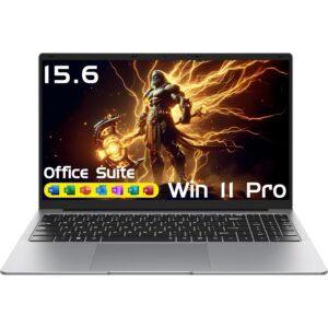 Laptop Computer 15.6" Laptops with 8GB RAM 256GB SSD,Office Suite, 100% sRGB Screen, N4000 Processor PC Portable Dual Band WiFi5, BT4.2, USB-A, HDMI,FHD 1920 * 1080 Display,Silver