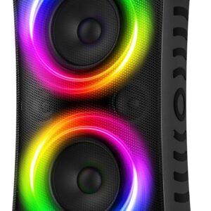 Large Bluetooth Speaker, 260W Peak Powerful Loud Sound with Deep Bass, 15Hr Playtime, Fast Charge, TWS, Cool Lights, Portable Outdoor Speaker Wireless for Party, Camping, Beach,...
