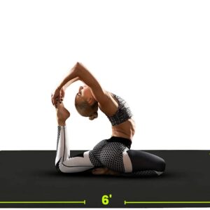 Large Yoga Mat (6'x4') – 1/4" & 1/2" Thick Exercise Mats for Home Workout, Extra Wide Workout Mats for Home Gym, Yoga, Pilates, Stretching, Floor & More