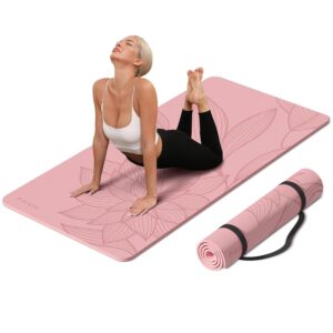 Large Yoga Mat-72โx36โx0.4โ Extra Width ๏ผ Thick,Comfortable,Non-Slip Exercise Mat-Works Great on All Floor for Stretching,Yoga Studio,Gym or Home Workouts