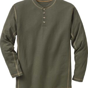 Legendary Whitetails Men's Henley Shirt Long Sleeve Button Up Casual Fit Cotton/Poly Blend