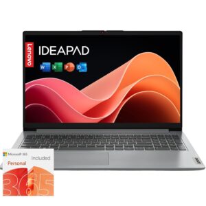 Lenovo IdeaPad 1i Laptop with Microsoft 365 Home and Business โข 12GB RAM โข 1TB Cloud Storage and 256GB SSD โข Intel Core โข 15 Anti-Glare Screen โข WiFi-6 โข 11HR Battery โข Windows...