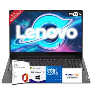 Lenovo New V15 Business Laptop 2025/2026 Edition, 15.6" FHD Display, Intel High-Performance CPU, 16GB RAM, 1TB SSD, Windows 11 with Microsoft Office, Ultra-Quiet Design, Long...