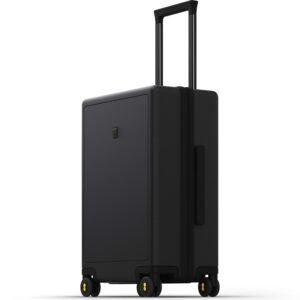 LEVEL8 Hard Shell Carry on Luggage Airline Approved, Carry-on Suitcases with Wheels, Lightweight Luminous Textured Hardside Travel Bag with Tsa Lock, 20 Inch, Black