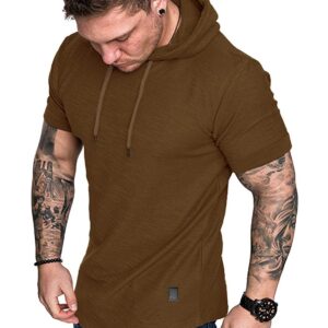 Lexiart Mens Fashion Athletic Hoodies Sport Sweatshirt Solid Color Fleece Pullover