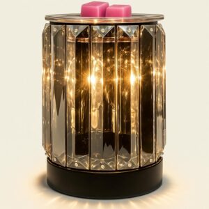Leyoue Wax Melting Heater Electric Burning Burner Electric Essential Oil Warmer Incense Wax Melt Warmer Night Light Aroma Decorative Lamp for Gifts & Decor(Ironwork Crystal)