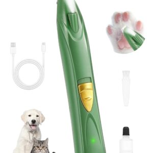 LEYOUFU Dog Clippers for Grooming, Cordless Dog Grooming Kit for Small Dogs with LED Light, Rechargeable Low Noise Cat Hair Trimmer for Grooming Pet Hair Around Paws, Eyes,...
