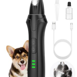 LEYOUFU Dog Paw Trimmer with LED Light, 2 Speed Low Noise Paw Trimmers for Dog's Feet, Cordless Electric Dog Clippers for Grooming Cat Hair Shaver for Paws, Ears, Face, Rump...