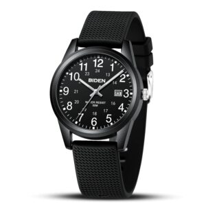 LN LENQIN Mens Watches Analog Quartz Sports Unisex 30M Waterproof Nurse Watch for Men Women Medical Professionals Military Time with Second Hand Glowing Easy to Read Dial