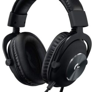 Logitech G Pro X Wired Gaming Headset: Blue VO!CE Detachable Boom Mic, DTS 7.1, 50 mm Drivers, USB/3.5mm Aux, Spare Memory Foam Ear Pads, USB DAC & Bag Included - Black