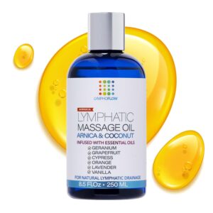 Lymphatic Drainage Massage Oil with Arnica Oil & Coconut for Post Surgery Recovery & Lymphatic Drainage Massager, Liposuction, 360 Lipo, BBL, After Tummy Tuck Surgery Items,...
