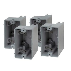 Madison Electric Products MSB1G4PK MSB1G Smart Depth Adjustable Box, 1 Gang, 18.5 cu. in. Gray (Pack of 4)