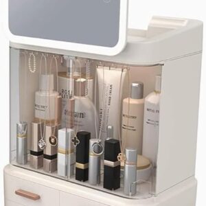 Makeup bag Storage Box, Countertop Portable Vanity Cosmetics MAKE UP bathroom organizers and Storage Cosmetics Organizer Box for Countertop & Drawers Skincare Organizers...