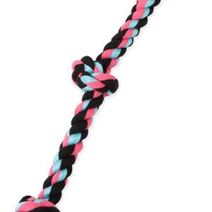 Mammoth Flossy Chews Rope Tug โ Premium Cotton-Poly Tug Toy for Dogs โ Interactive Rope Toy (Colors May Vary)