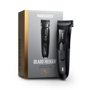 MANSCAPED® The Beard Hedger® Premium Men's Beard Trimmer, 20 Length Adjustable Blade Wheel, Stainless Steel T-Blade for Precision Facial Hair Trimming, Cordless Waterproof...