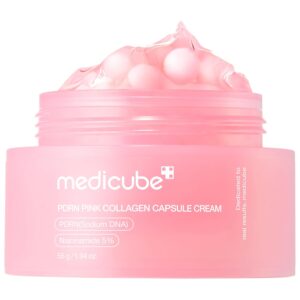 medicube Salmon DNA PDRN Pink Collagen Capsule Cream, Face Moisturizer | Lightweight Moisturizing Cream | PDRN, Niacinamide for Uneven Skin Tone, Glow hydration | Korean Skin...