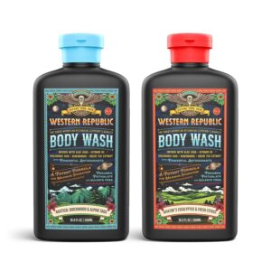 Men's Body Wash | Nautical Birchwood & Alpine Sage Scent and | Hydrating & Anti-Aging Formula with Aloe, Niacinamide & Hyaluronic Acid (2 Pack) | Made in USA