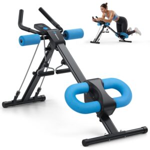 MERACH Ab Machine, Ab Workout Equipment, Adjustable Ab Trainer Machine for Abs Workout at Home Gym, Foldable, Knee Protection, Abdominal Trainer for Stomach Workout