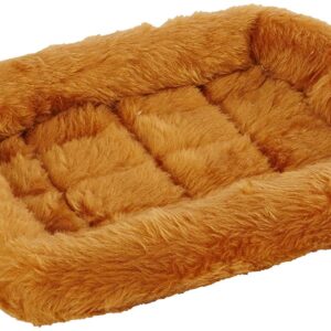 MidWest Homes for Pets QuietTime XXS Dog Bed โ Cinnamon Faux Fur Bolster, Ultra-Soft and Machine Washable, Fits 18-Inch Crates and Carriers, for Small Dogs and Cats