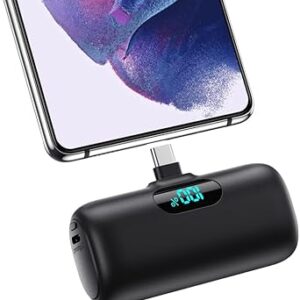 Mini Portable Charger 5000mAh Power Bank,15W PD USB C Cell Phone Portable Power, LCD Display Battery Pack Compatible With iPhone 15/15 Plus/15 Pro/15 Pro...