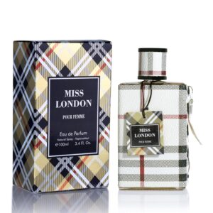 Miss London for Women Eau De Parfum - Honeysuckle, Rose, Jasmine, Peony - Elegant Blends with Floral, Citrus & Woody Note - Fresh & Feminine Scent - 100ml Bottle for Daily Wear...