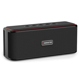 Monster Shock Plus Bluetooth Speaker, Portable Speaker with 30W Loud Stereo Sound, Bluetooth 5.4, TWS Pairing, 15H Playtime, Support AUX/TF Card, IPX6 Waterproof Wireless...