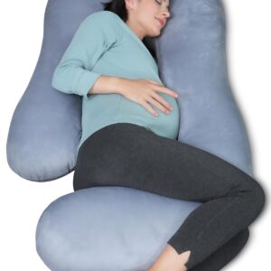 MOON PARK Pregnancy Pillows for Sleeping - U Shaped Full Body Maternity Pillow with Removable Cover - Support for Back, Legs, Belly, HIPS - 57 Inch Pregnancy Pillow for Women -...