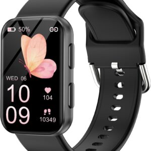 MorePro Health Fitness Tracker with Blood oxy-gen Monitor and 24/7 Heart Rate and Blood Pressure, Sleep Monitor, 120+ Sport Modes Waterproof Fitness Watch for Women Men Android...
