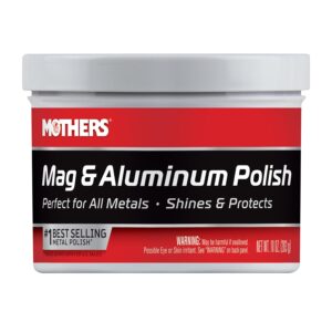 Mothers Mag & Aluminum Polish, 10 oz. โ Brilliant Shine, Easy to Use, for All Uncoated & Unplated Metals Including Aluminum Wheels, Stainless Steel Trim and Exhaust Tips, Brass...