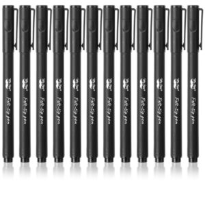 Mr. Pen- Felt tip pens, Pack of 12, 0.7mm Point Tip, Black Felt Tip Pens, Fast Dry, Planner Markers