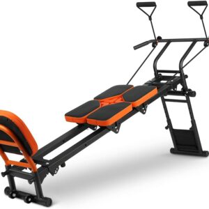Multifunctional Indoor Home Gym Workout, Foldable Total Full Body Strength Training Fitness Exercise Equipment, All in one Workout Station with 4 Resistance Levels Over 80...