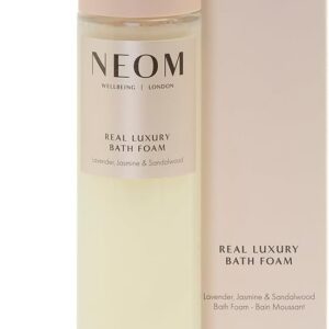 NEOM- Lavender, Jasmine & Rosewood Bath Foam, 6.76 fl oz | Real Luxury Range | Coconut & Almond Oil | Scent to De-Stress | Vegan & Cruelty Free