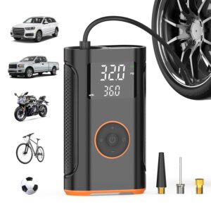 (New Upgrade) ZSX Tire Inflator Portable Air Compressor-160 PSI Air Pump with Memory Function, Electric Bike Pump with Tire Pressure Gauge, Tire Inflator for Car, Gifts for Men...