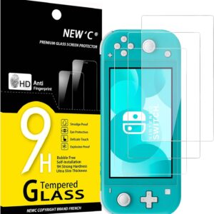 NEW'C 3 Pack Designed for Nintendo Switch lite Screen Protector Tempered Glass, Case Friendly Anti Scratch Bubble Free Ultra Resistant