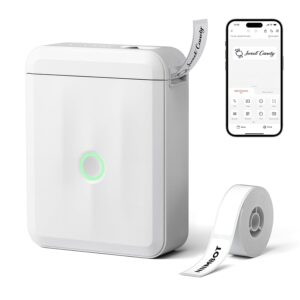 NIIMBOT D110 Upgraded Version Mini Label Maker Machine with Tape, Portable Bluetooth Thermal Printer, Sticker Labeler with Multiple Templates for Office Organization Home...